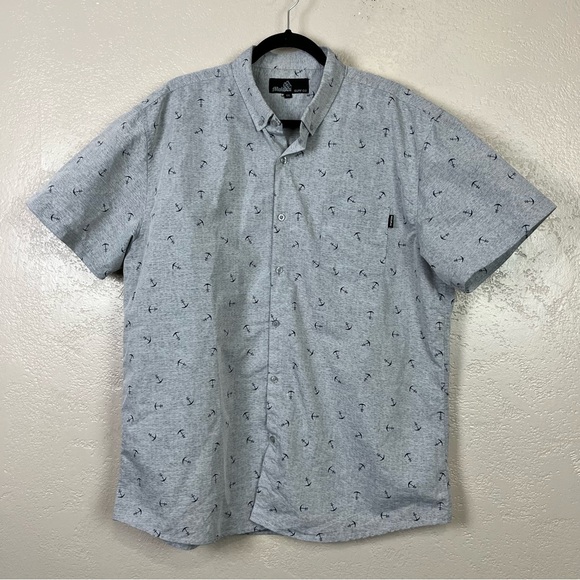 5 for $30 Molokai Surf Co Shirt Mens XXL Gray  Shortsleeve Button‎ Up Casual - Picture 1 of 13